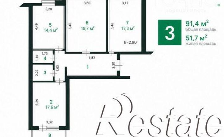 3-комн квартира улица Карпинского, 35А,  д. 35А